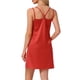 thumbnail image 3 of INSPIRE CHIC Camisón de Satén para Mujer, Camisón de Noche de Seda con Escote en V y Dobles Tirantes Espagueti para Descansar XL Rojo, 3 of 6