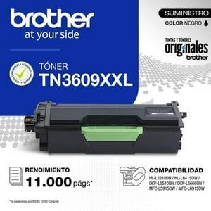 Tóner Brother Tn-3609Xxl Original 11000 Páginas Negro