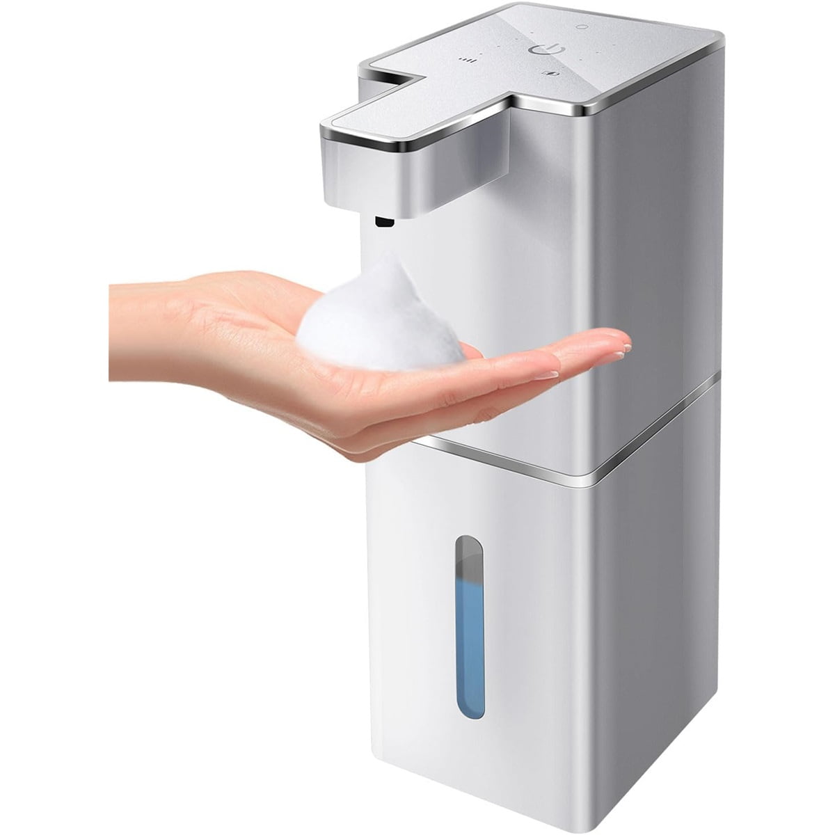 Xusx111 - Dispensador Automático De Jabón De Espuma Sin Tacto 400ml / 12.8oz Dispensador De Jabón Recargable De Mano Bomba De Jabón De Espuma Montada En La Pared Para Jabón De Platos De Cocina De Baño