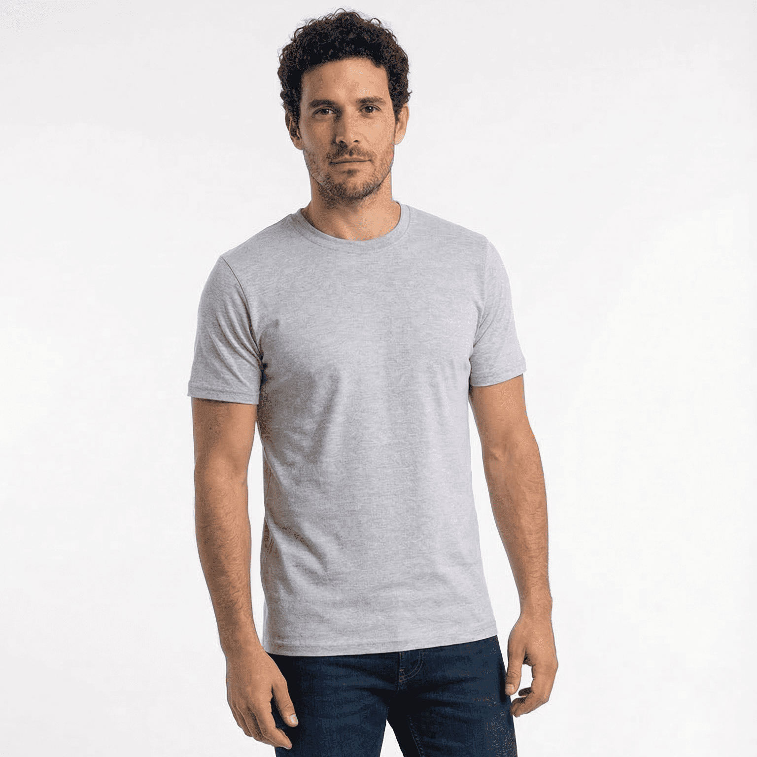 T-world - Polera 100 % Algodón Manga Corta Básica 170 Grs. Gris