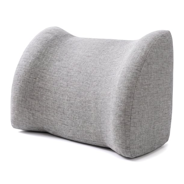 Cojín de Soporte Lumbar REGALWOVEN Almohada de Soporte para la Espalda de Algodón para Uso en Interiores con Diseño Ergonómico para Comodidad Gris Claro 17.7x7.5x11 pulgadas
