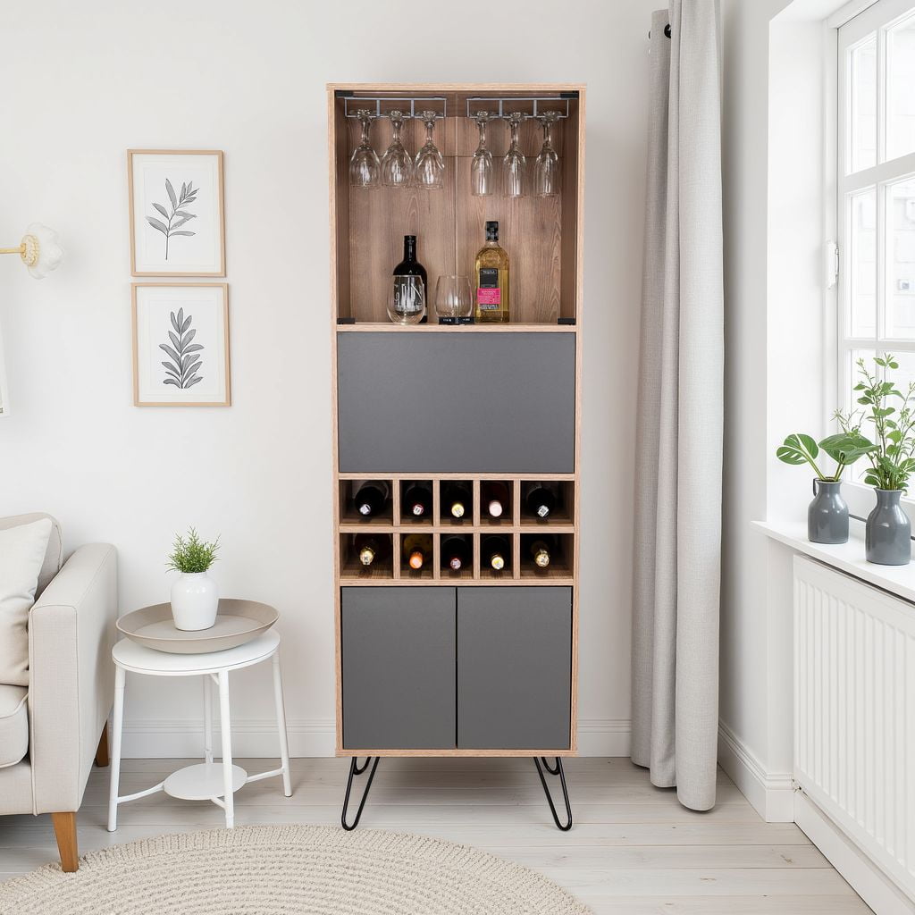 Tuhome - Bar Alto Vassel 5 Puertas Miel Y Plomo