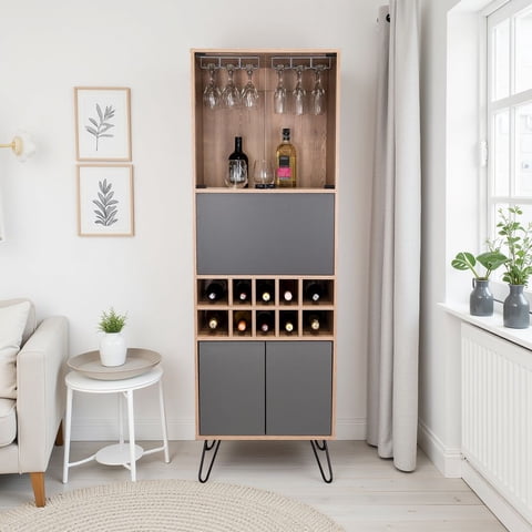 Tuhome - Bar Alto Vassel 5 Puertas Miel Y Plomo