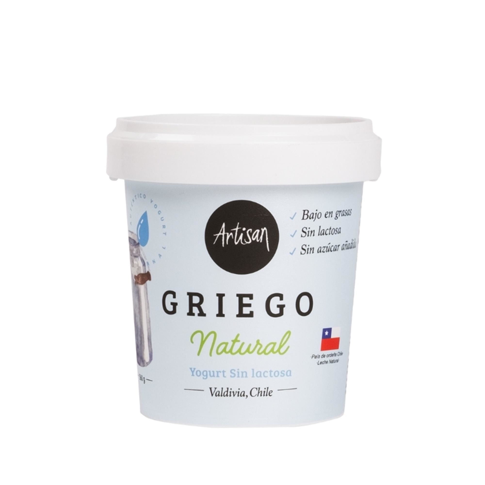 Yoghurt Griego Sabor Natural Endulzado Pote 360 g Artisan