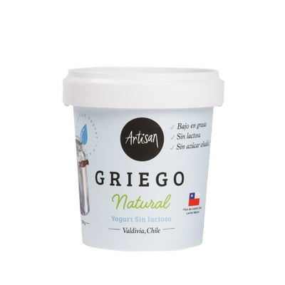 Yoghurt Griego Sabor Natural Endulzado Pote 360 G Artisan