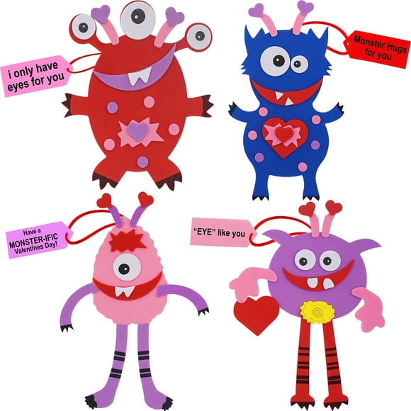 Adorno De San Valentín Monster Craft (paquete De 12)
