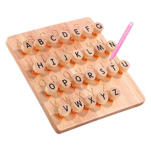 Magideal - Montessori Alphabet Tracing Board, Letters Teaching Aids Juego De Mesa Herramienta Juego Sensorial Rompecabezas Para Niños Pequeños 3+ Años Niños