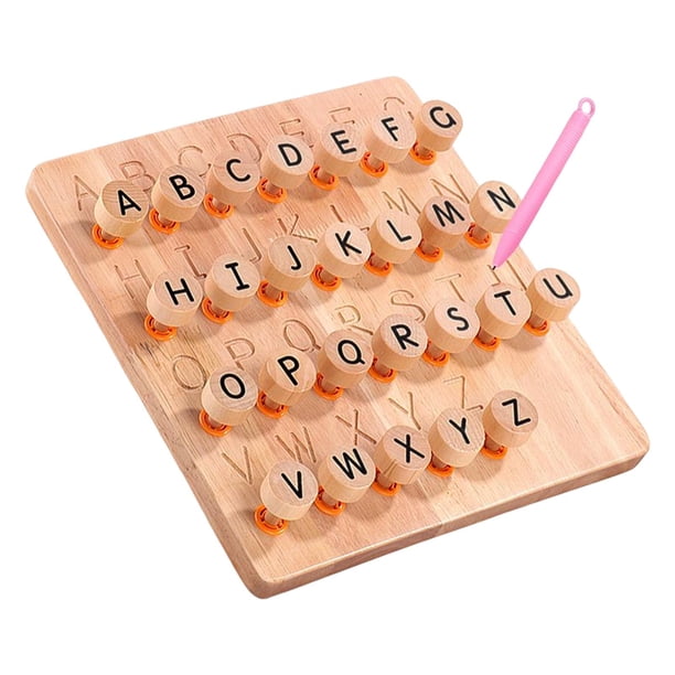 Montessori Alphabet Tracing Board, Letters Teaching Aids Juego de mesa Herramienta Juego sensorial Rompecabezas para niños pequeños 3+ años Niños