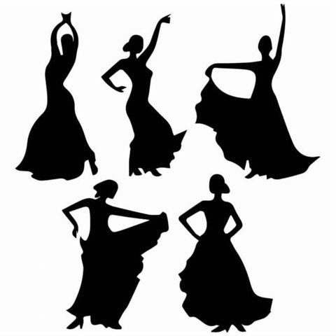 Rienda Libre Graphics - Decomural Flamenco Dancers Spanish Dance Set Ws-32660