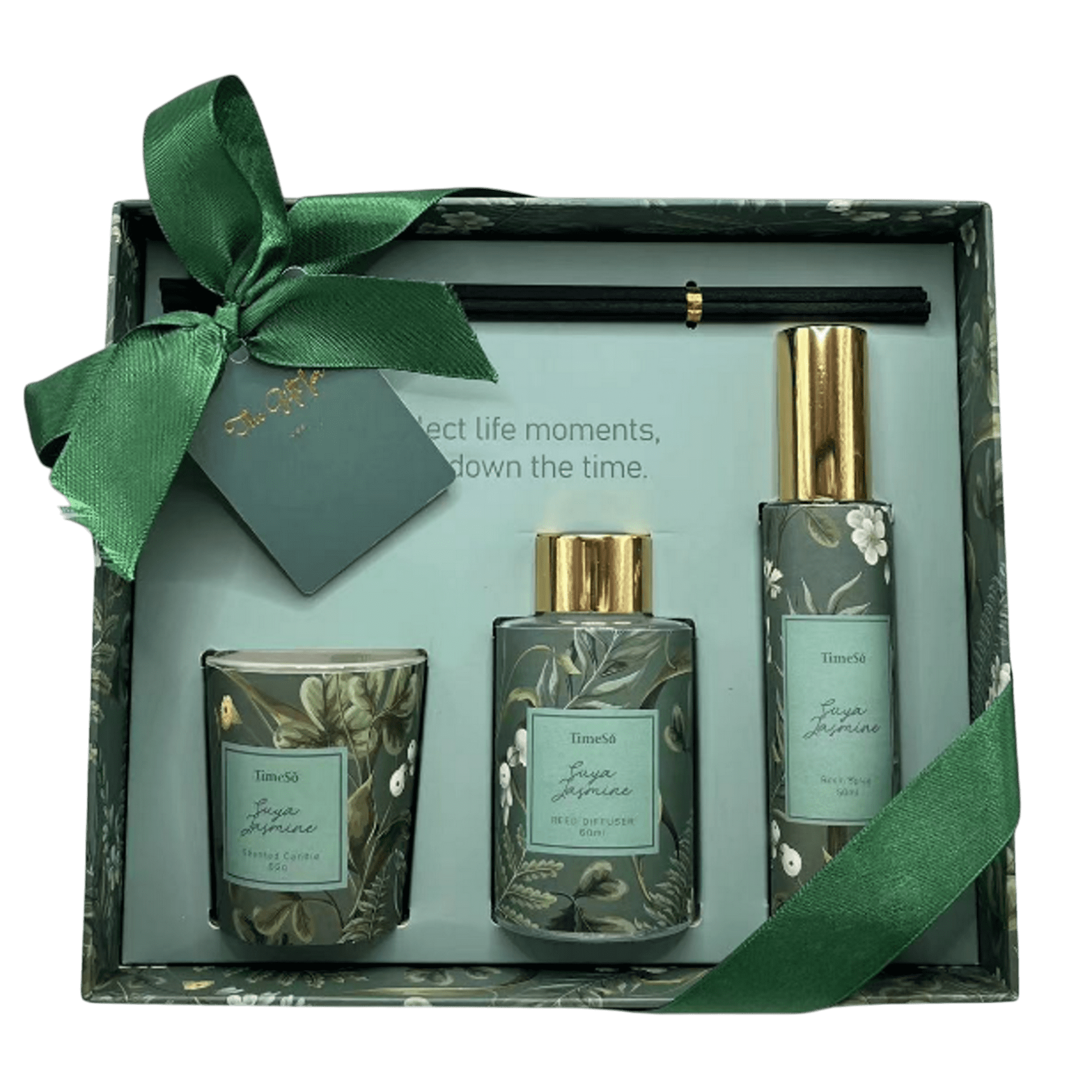 Wakeshome - Aromatizador Para El Hogar Difusor+spray+vela Aromatica 60ml Jazmin