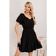 thumbnail image 2 of Vestido Corto Mujer Verano Manga Corta Globo Cuello V 3366, 2 of 3