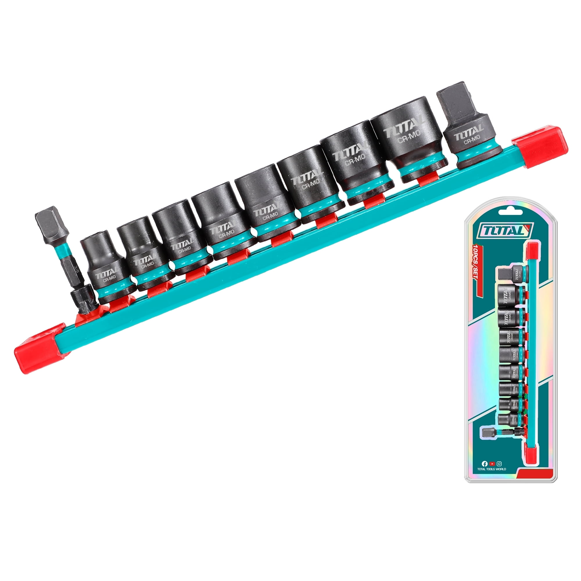 Juego Dados Impacto 10 Piezas 3/8"dr. Total