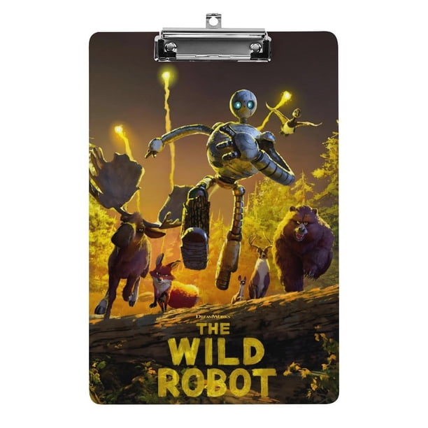Robot Salvaje Portapapeles de acrílico A4, tamaño carta estándar, carpeta con clip 31.8x 21.5CM para estudiantes, profesores y oficina