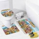 thumbnail image 4 of Jellystone-theme 4-Piece Shower Curtain Set with Rugs, Waterproof Bathroom Decor Set Includes Bath Mat, U-Shaped Rug, Toilet Lid Cover and Curtain with Hooks, 4 of 6