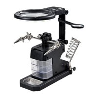 Magideal - Estación De Soldadura Con Lupa De 5 Aumentos, Ajustable E Iluminada Por Led, Herramienta Versátil Para Soldar, Herramienta De Ensamblaje Industrial