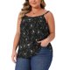 thumbnail image 4 of Agnes Orinda Women's Plus Size Tank Floral Ajustable Correa Espagueti V Cuello Sin Mangas Casual Verano Cami Tops 4X Negro, 4 of 6