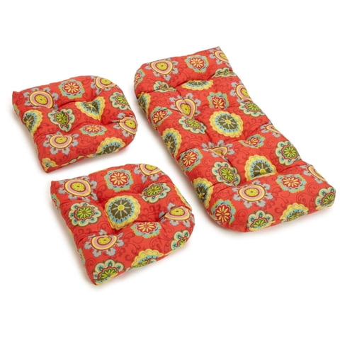 Juego De Cojines Blazing Needles, Sofá Con Espalda Redondeada Para Exteriores, 3 Piezas