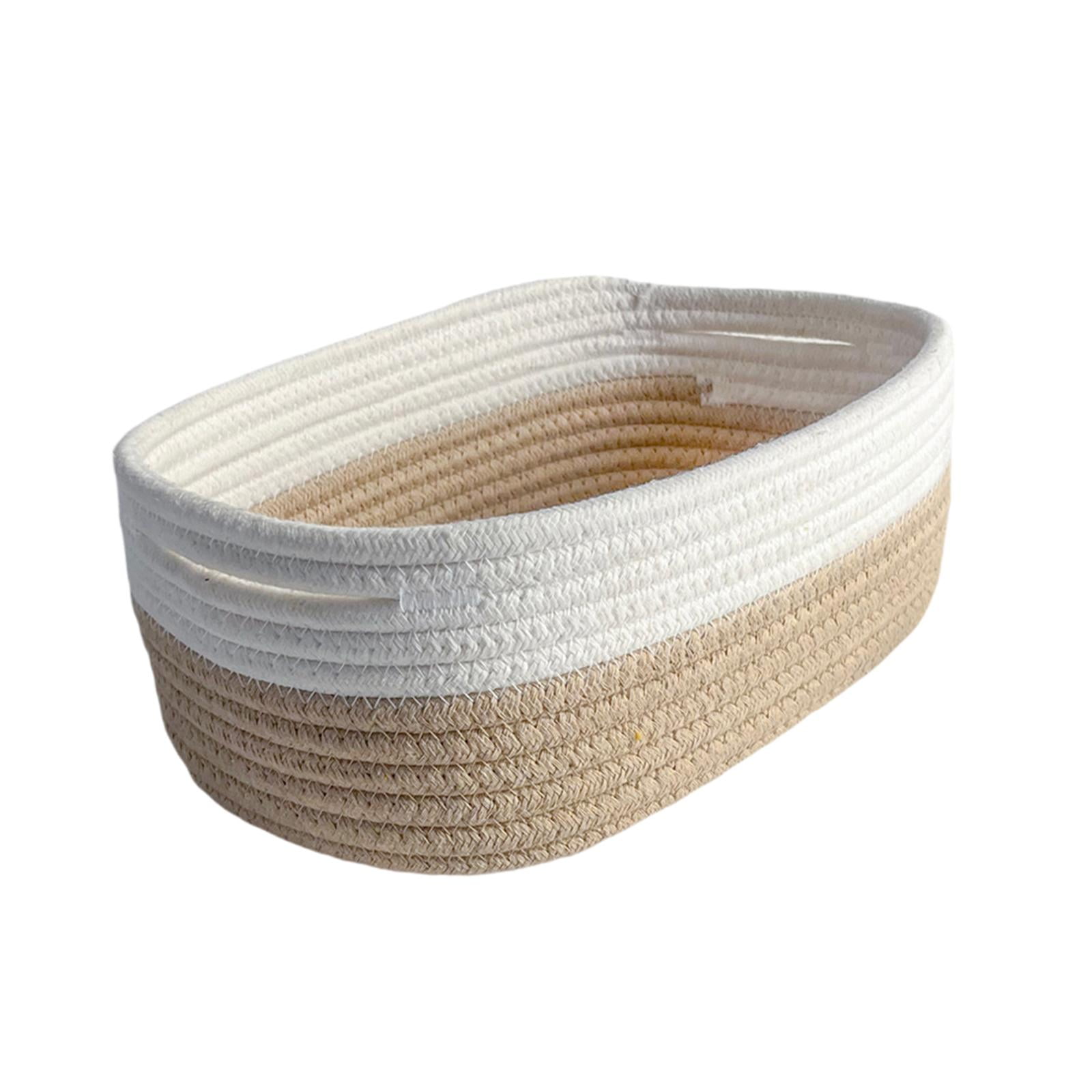 Magideal - Canasta De Cuerda De Algodón Con Manijas De Maquillaje Cosmética Cosmética Cesta De Almacenamiento De Escritorio Organizador Modern Sundries Para Baño