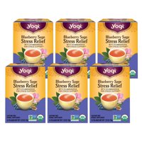 Tea Yogi Blueberry Sage Stress Relief 16 Bolsitas De Té X 6 Paquetes