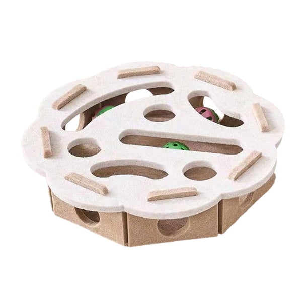 Juguete Rompecabezas para Gatos con Bolas de Campana, Centro de Actividades de Fieltro, Juguete Interactivo para Gatos Que Fomenta La Caza, Juego Dive Flor