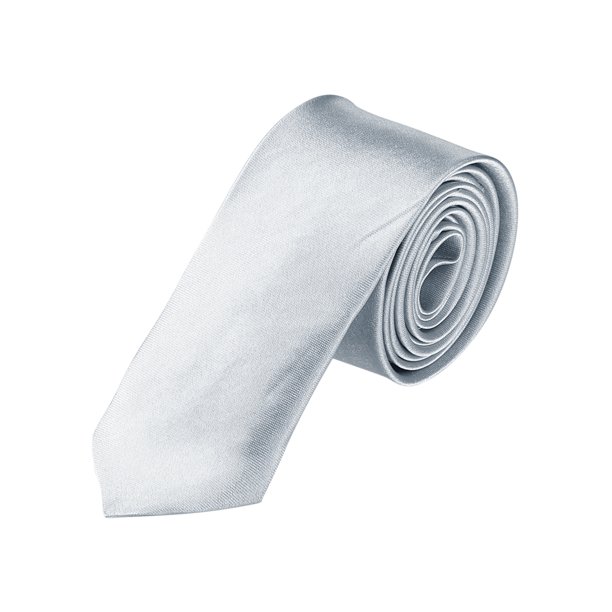 INSPIRE CHIC Corbata Ajustable Pura para Hombre, Decoración de Corbata Delgada, Plata, Talla Única