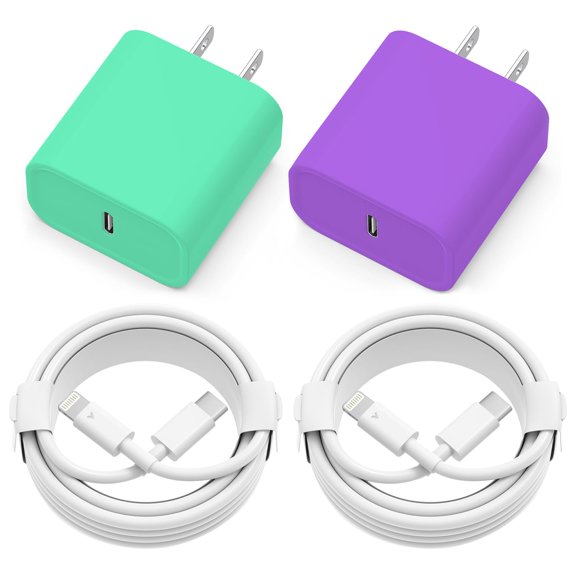 Cargador QUZUDN 20W USB‑C (2 unidades) + cable USB‑C a Lightning