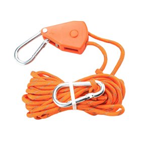 Magideal - Colgador De Cuerda De Trinquete Para Acampar, Cuerda De Cordón, Cuerda Ligera A Prueba De Viento Para Tienda De Campaña, Con Mosquetón De Bloqueo Para 5M Naranja