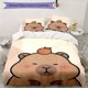thumbnail image 1 of 3pcs Capybara-Themed Bedding Set - Includes 1 Cover & 2 Pillowcases, Breathable Polyester, Machine Washable - Perfect for All Seasons, Zipper Closure, Digital Print, Allseason Comfort|Playful Design|Z, 1 of 1