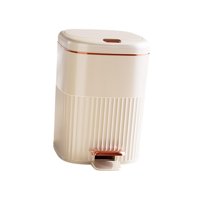 Magideal - Cubo De Basura Tipo Prensa De Pedal 2 En 1, Cubo De Basura Escalonado, Cubo De Basura Simple, Contenedor De Basura Impermeable Para Garaje Y Oficina Dorado Blanco 8L