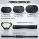 thumbnail image 3 of Juego de mancuernas ajustables Chic Muse, 20 kg, 4 en 1, peso libre, 3 of 9