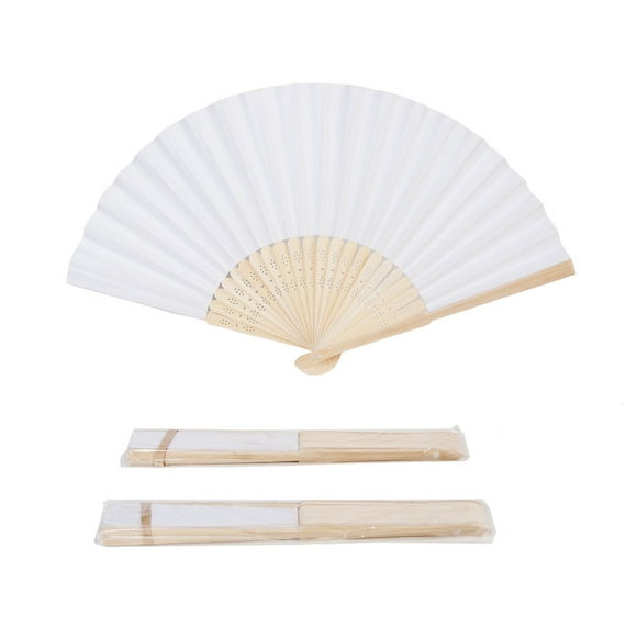 Papel blanco plegable de bambú con ventilador de mano Speedd (50 unidades)