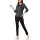 thumbnail image 2 of INSPIRE CHIC Blusa de Punto con Cuello de Barco para Mujer, Manga 3/4, Cuadros de Pata de Gallo para Otoño Invierno M Gris Oscuro, 2 of 6