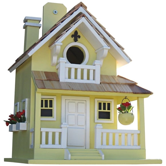 Casita para pájaros Home Bazaar Backyard, amarilla con abertura para limpieza