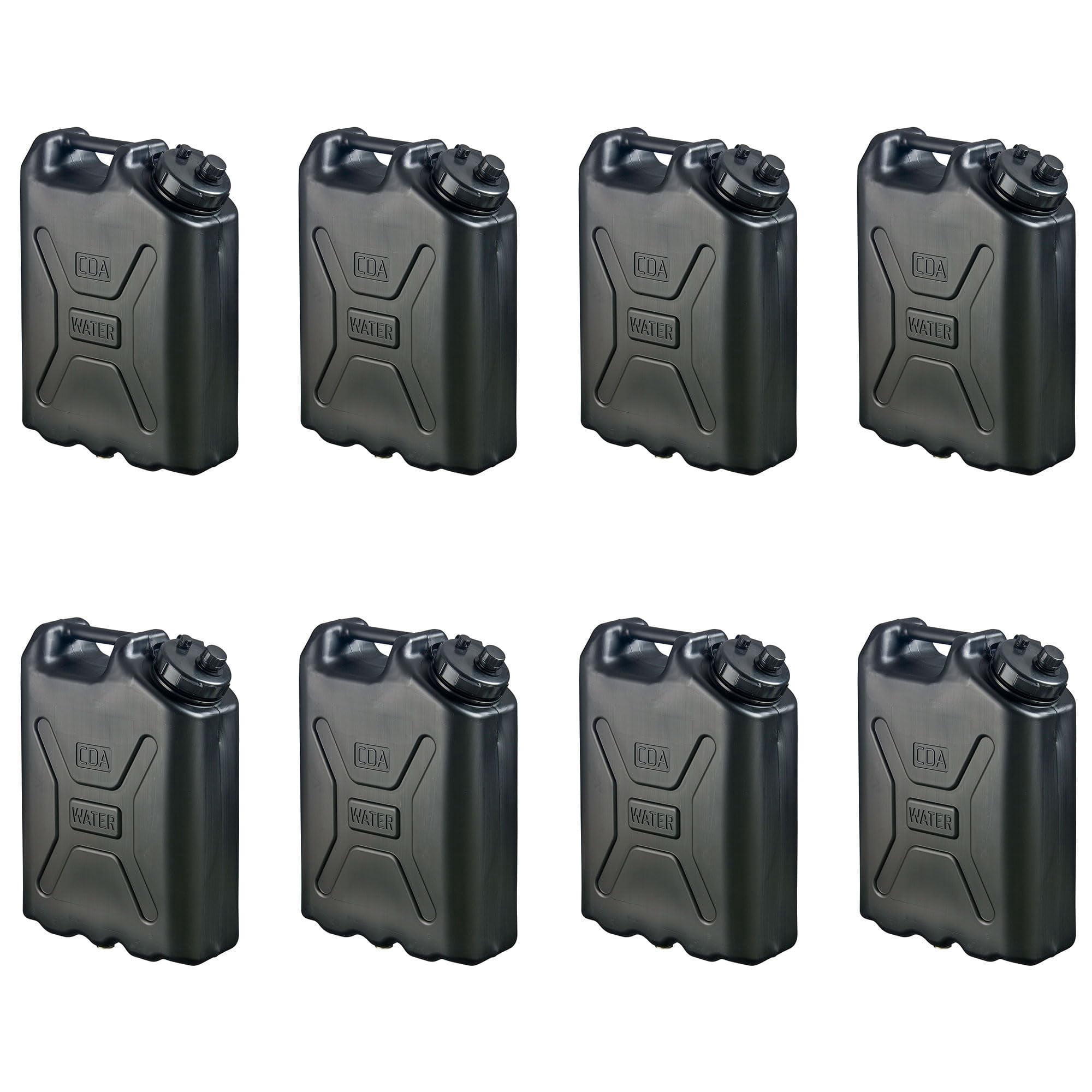 Contenedor De Agua Scepter Paquete De 8 Unidades 20l Para Camping/emergencias Negro