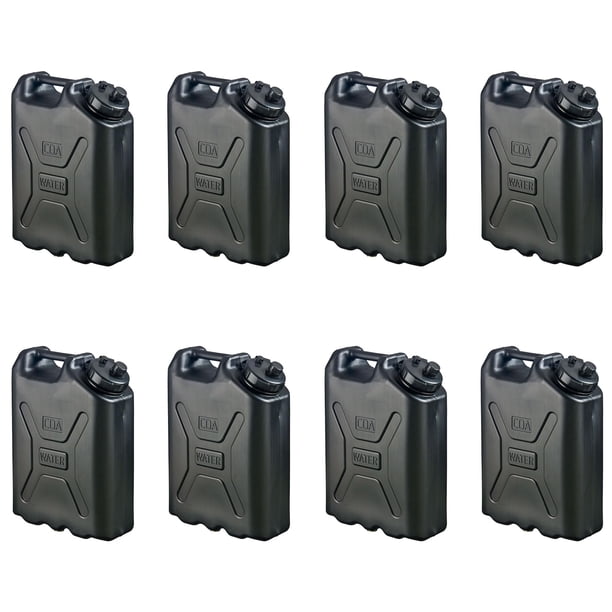 Contenedor de Agua Scepter Paquete de 8 Unidades 20L para Camping/Emergencias Negro