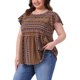 thumbnail image 4 of Agnes Orinda Blusa de Talla Grande para Mujer Escuela Universidad Boho Estampado Floral Cuello Redondo Mangas con Volantes Camisas 2X Naranja, 4 of 6