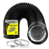 Lhhxx33 - Manguera De Ventilación Para Secadora, Conducto Flexible De 4 Pulgadas Y 8 Pies Con 4 Capas De Alta