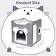thumbnail image 3 of Cama Casa Para Gato Mascota Plegable Con Rascador Juguete Color Gris, 3 of 3