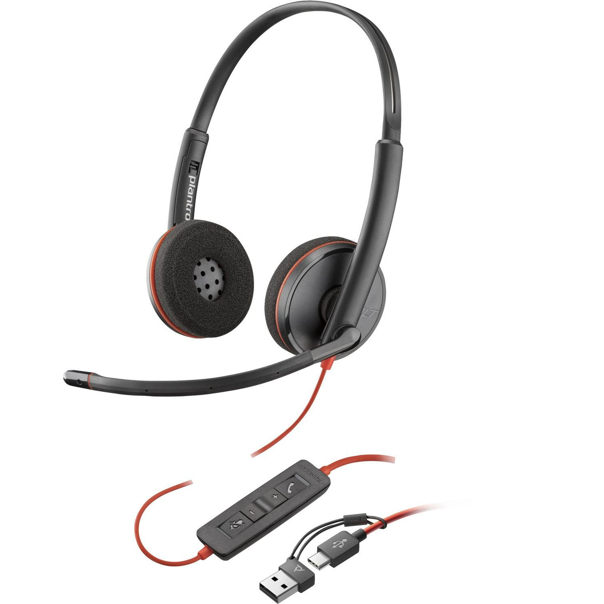 Auriculares On-ear Alámbrico Poly Blackwire 3220 Negro