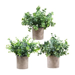 Bothyi - 3 Piezas De Pequeñas Plantas Falsas En Maceta Para Estante, Sala De Estar, Baño, Estilo E