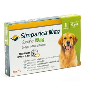 Zoetis - Simparica 80 Mg (20.1 - 40 Kg) X 3 Comp