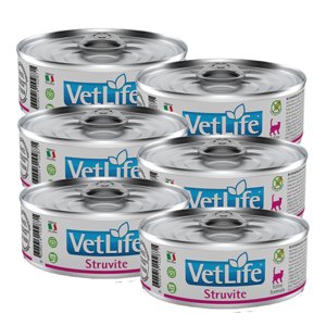Vet Life Lata Alimento Urinary Struvite Gato, Pack X 6 Latas 85Gr