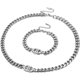 thumbnail image 1 of Collar de eslabones cubanos de acero inoxidable de 8 mm con corte de diamante de oro macizo de 18 quilates para mujeres y hombres., 1 of 7