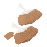 Ioensy - 100 Etiquetas De Papel Con Cuerda Adjunta, Etiquetas Colgantes De Precios Para Cumpleaños, Kraft De 48X30Mm