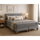 thumbnail image 1 of Cama Europea Somnia 2 Plazas + Respaldo Tubular Madera Lino, 1 of 9