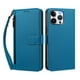 thumbnail image 1 of Funda Tipo Billetera para iphone15 Promax con Soporte y Bolsillo con Cierre Azul, 1 of 1