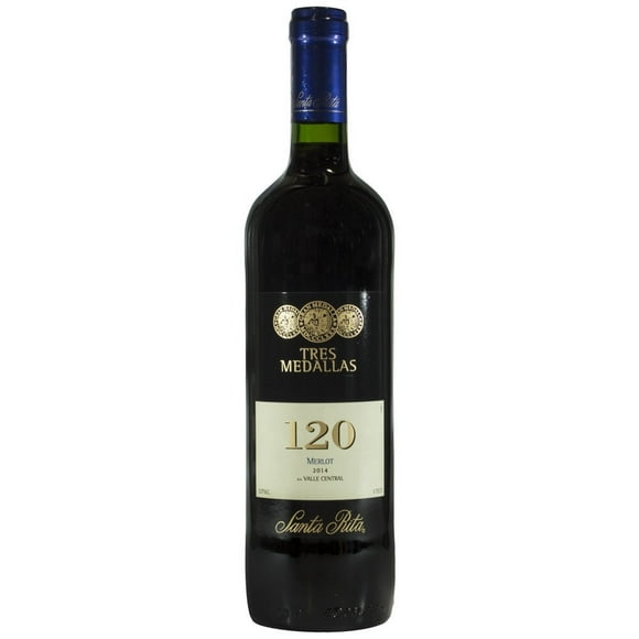 Vino Tinto Merlot Tres Medallas Viña Santa Rita Botella, 700 cc
