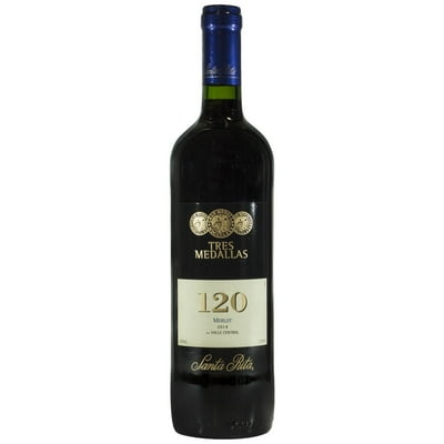 Vino Tinto Merlot Tres Medallas Viña Santa Rita Botella