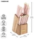 thumbnail image 5 of Juego de bloques de cuchillos Farberware Acacia, 15 piezas, rosa y dorado, 5 of 7