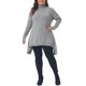 thumbnail image 2 of Agnes Orinda Women's Plus Size Suéter de Cuello Alto Túnica Manga Larga Dobladillo Asimétrico Suave Cálido Casual Tejido de Punto Acanalado Grande Gris, 2 of 6
